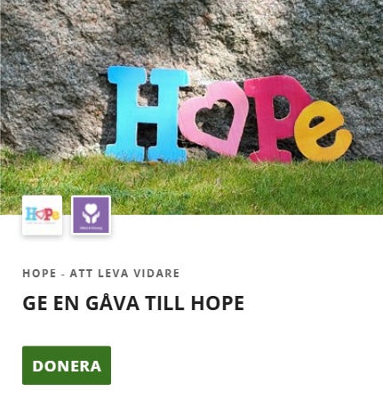 Egen insamling Ge en gåva till HOPE