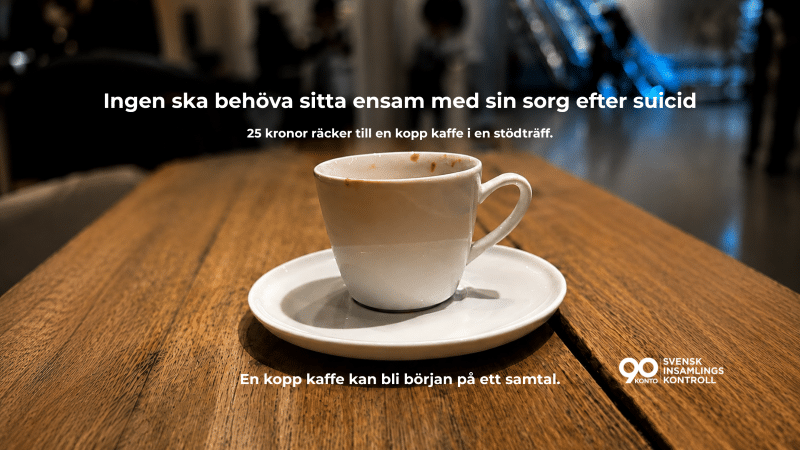Ensam Sidan stöd oss. kampanj Kaffekopp